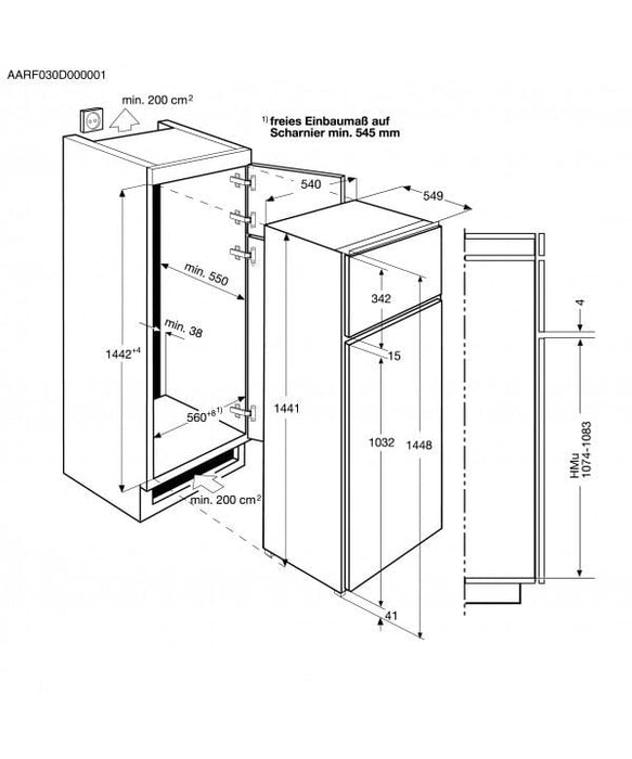 Frigorifero AEG Incasso SDB41411AS
